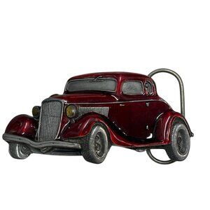 Vintage 1980 Bergamot Brass Works #X-39 Belt Buckle Red Car‎ 1930s Ford ZZ Top